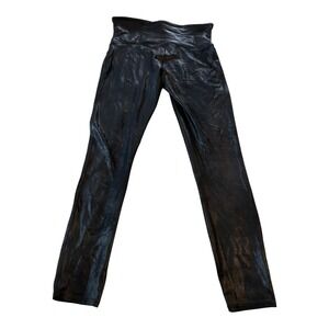 Spanx Faux Leather Leggings High‎ Waisted Black XL Extra Large Shiny Pants